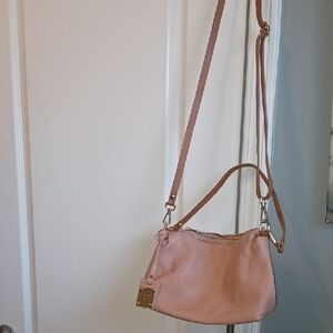 Women's Blush "Valentina Italia" Pebble Leather Purse.